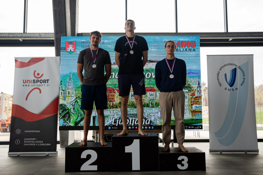 1. mesto 50 metrov prosto: Miha Vintar